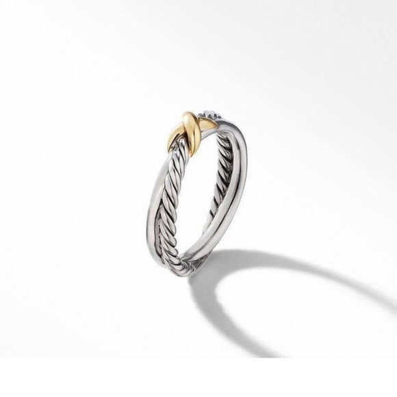 David yurman crossover ring Elegant Silver and Gold Women's Ring - Picture 4 of 7